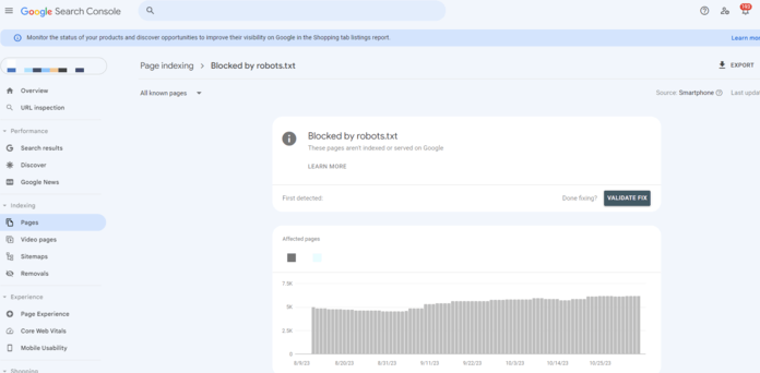 Google Search Console robots.txt report